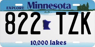 MN license plate 822TZK