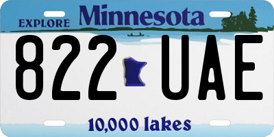 MN license plate 822UAE
