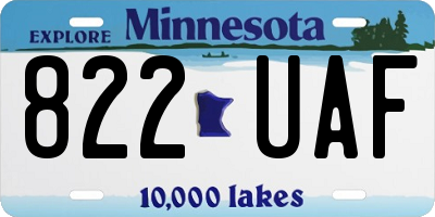 MN license plate 822UAF