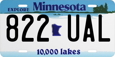 MN license plate 822UAL