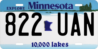 MN license plate 822UAN