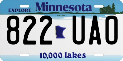 MN license plate 822UAO