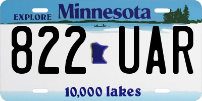 MN license plate 822UAR
