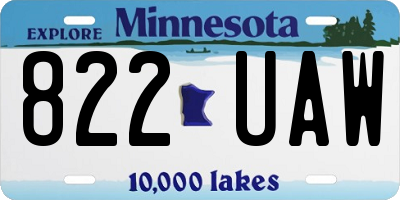 MN license plate 822UAW