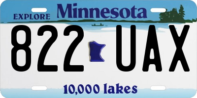 MN license plate 822UAX