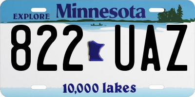 MN license plate 822UAZ