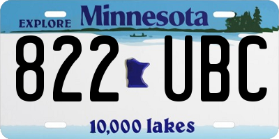 MN license plate 822UBC