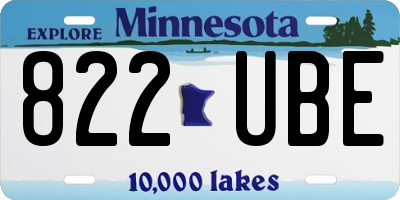 MN license plate 822UBE