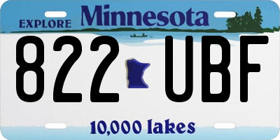 MN license plate 822UBF