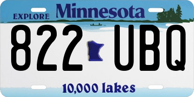 MN license plate 822UBQ