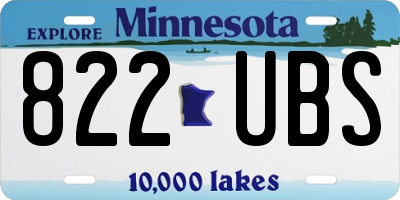 MN license plate 822UBS