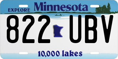 MN license plate 822UBV