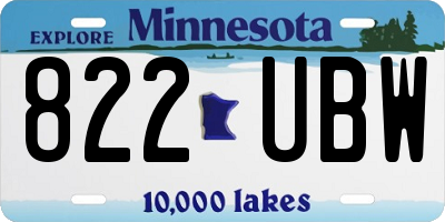 MN license plate 822UBW