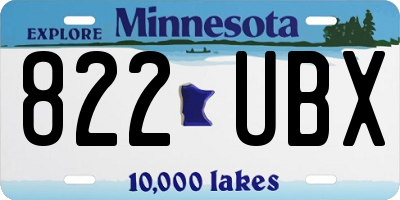 MN license plate 822UBX