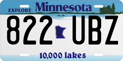 MN license plate 822UBZ