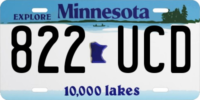 MN license plate 822UCD