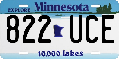 MN license plate 822UCE