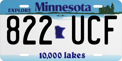 MN license plate 822UCF