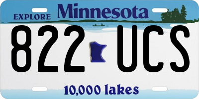MN license plate 822UCS