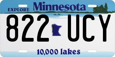 MN license plate 822UCY