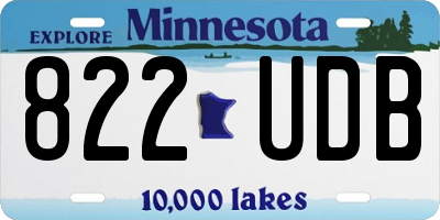 MN license plate 822UDB