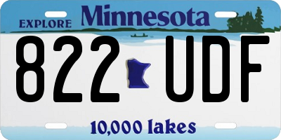 MN license plate 822UDF
