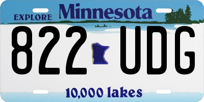 MN license plate 822UDG