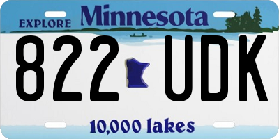 MN license plate 822UDK