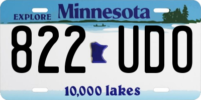 MN license plate 822UDO