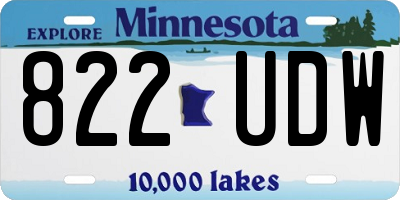 MN license plate 822UDW