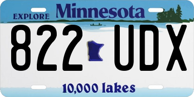 MN license plate 822UDX