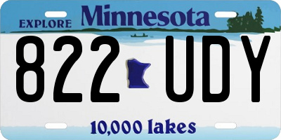 MN license plate 822UDY