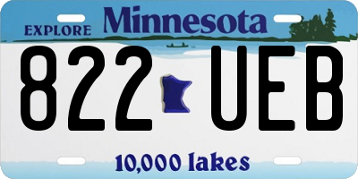 MN license plate 822UEB