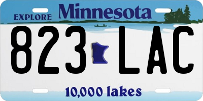 MN license plate 823LAC