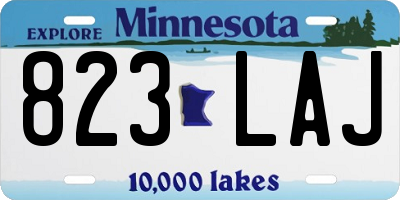 MN license plate 823LAJ