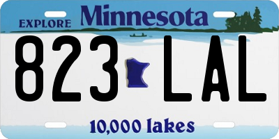 MN license plate 823LAL