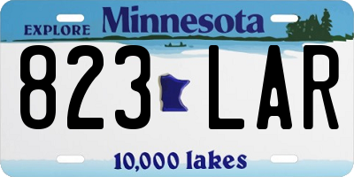 MN license plate 823LAR