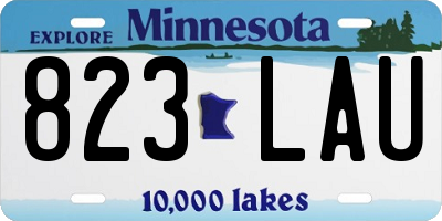 MN license plate 823LAU