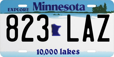 MN license plate 823LAZ