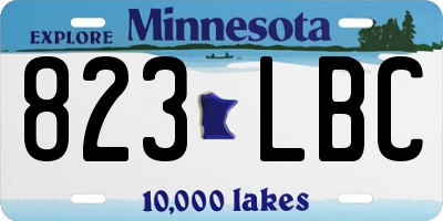 MN license plate 823LBC