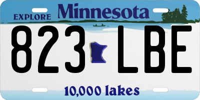 MN license plate 823LBE