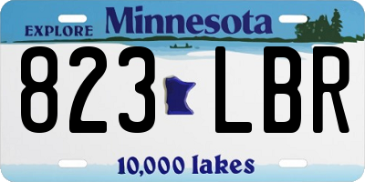 MN license plate 823LBR