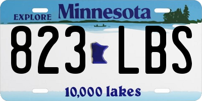 MN license plate 823LBS