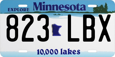 MN license plate 823LBX