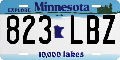 MN license plate 823LBZ