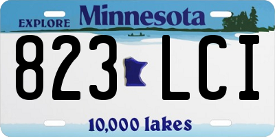 MN license plate 823LCI
