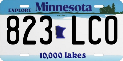 MN license plate 823LCO