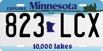 MN license plate 823LCX