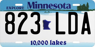 MN license plate 823LDA