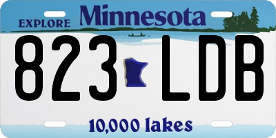 MN license plate 823LDB
